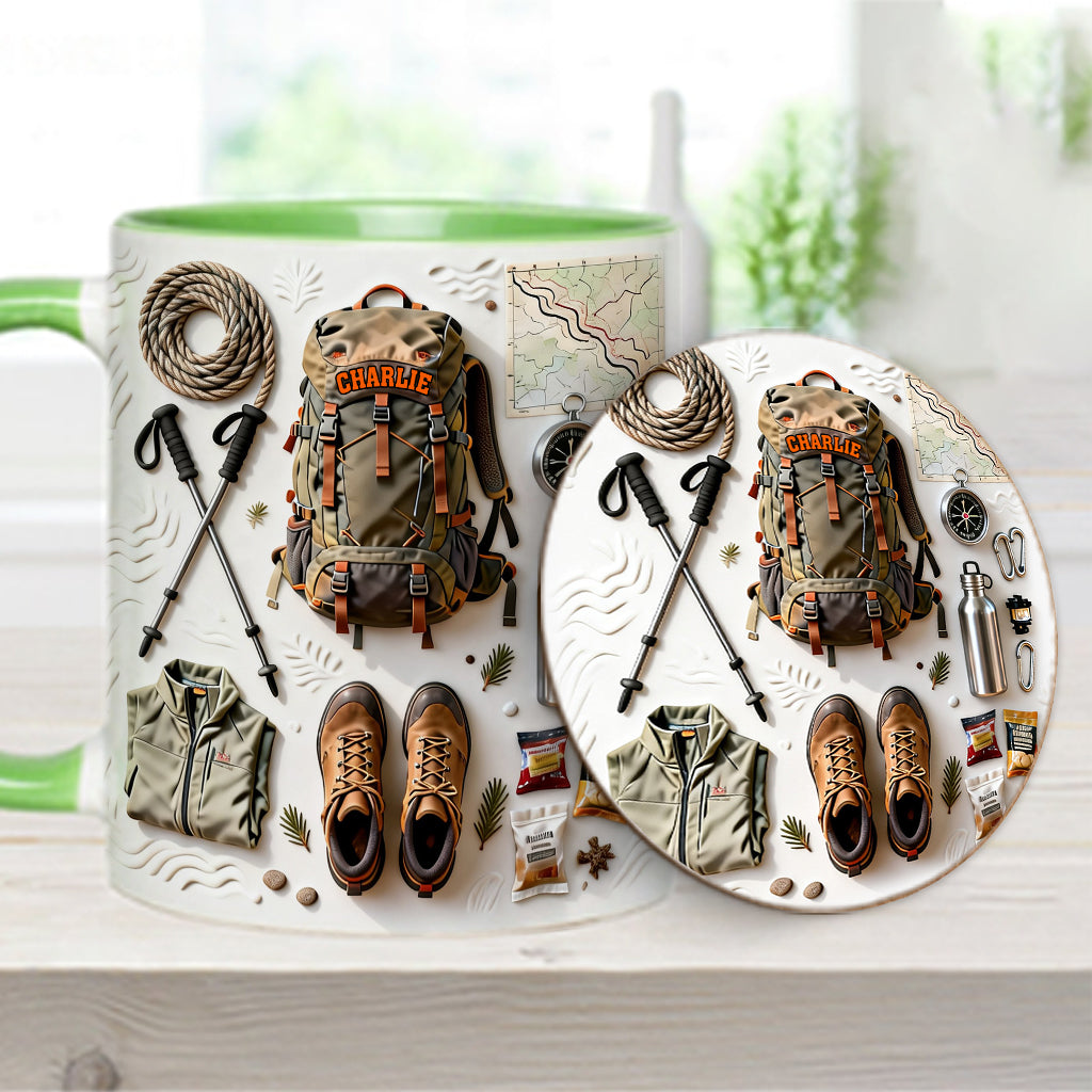 Wanderbegeisterte – Personalisierter Wanderbecher & Untersetzer