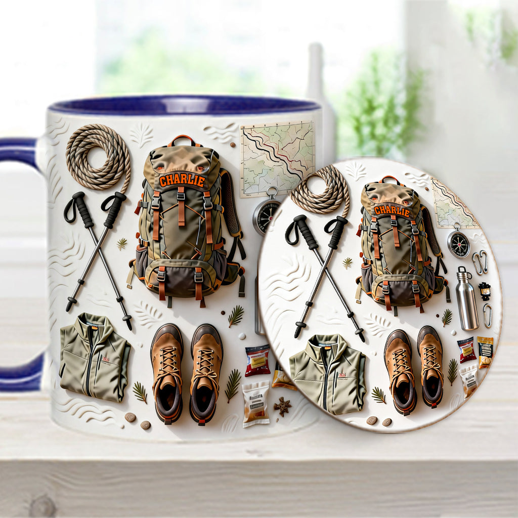 Wanderbegeisterte – Personalisierter Wanderbecher & Untersetzer