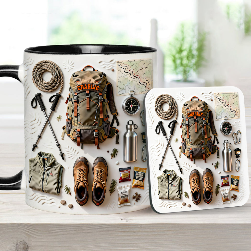 Wanderbegeisterte – Personalisierter Wanderbecher & Untersetzer