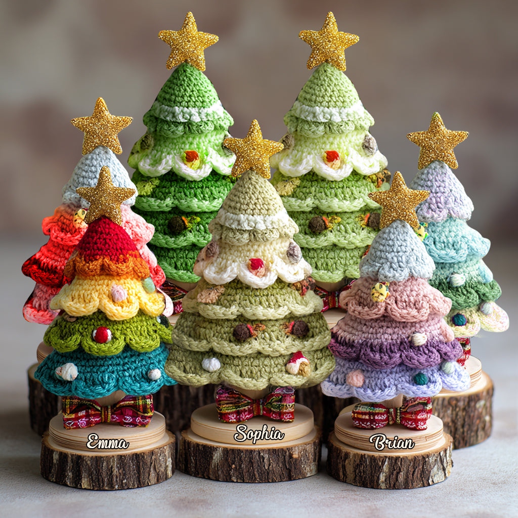 Christmas Tree Crochet Pattern - Personalized Family Custom Shaped Acrylic Plaque
