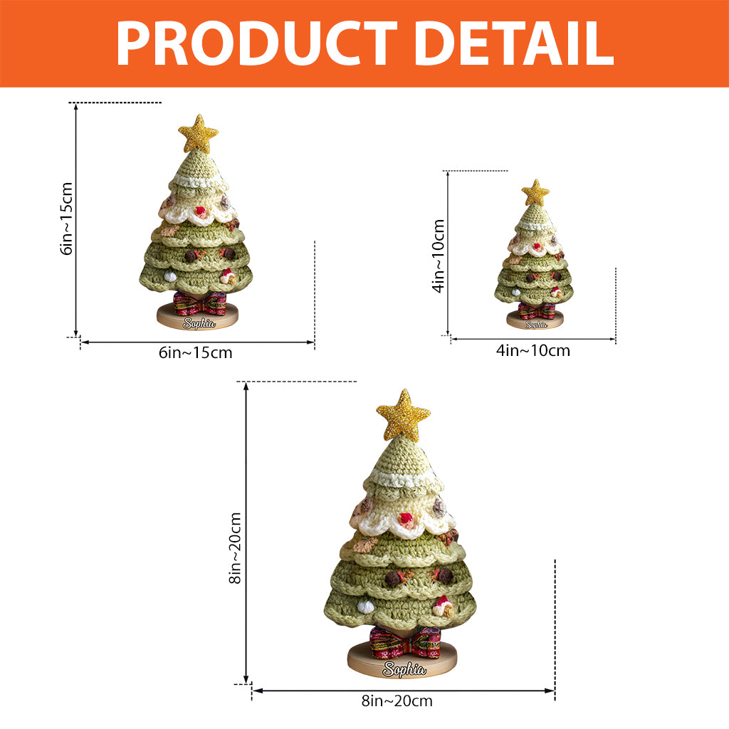 Christmas Tree Crochet Pattern - Personalized Family Custom Shaped Acrylic Plaque