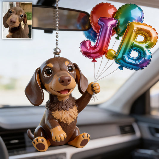 Personalisierter Haustiername Ballon - Individuelles Hundetransparentes Autoornament