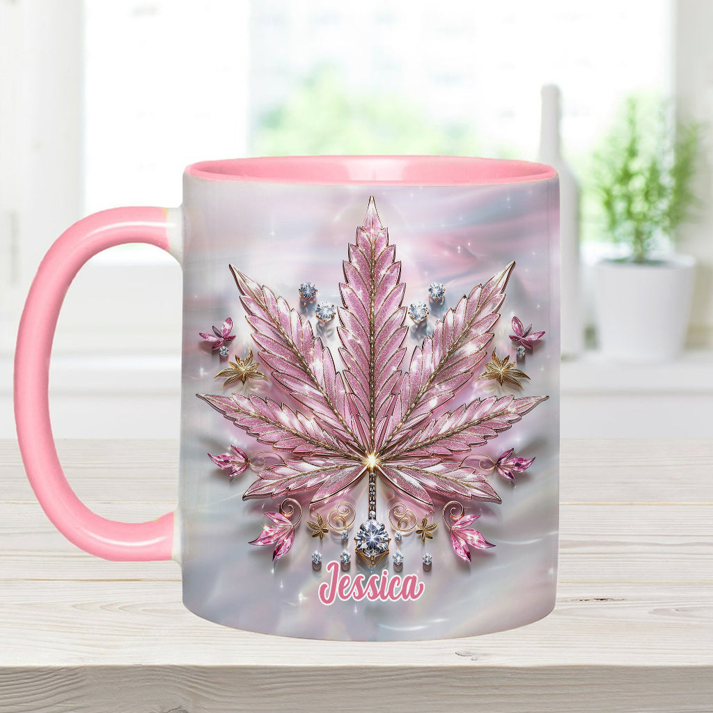 Pink Cannabis - Personalisierter Becher mit Cannabis-Akzent