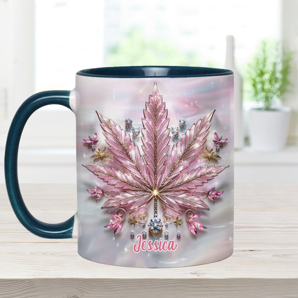 Pink Cannabis - Personalisierter Becher mit Cannabis-Akzent