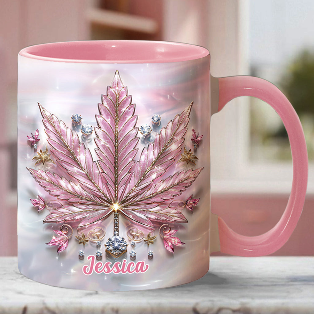 Pink Cannabis - Personalisierter Becher mit Cannabis-Akzent