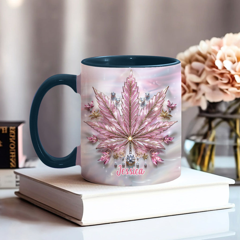 Pink Cannabis - Personalisierter Becher mit Cannabis-Akzent