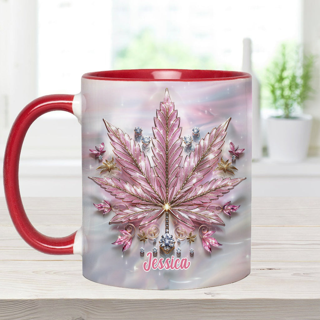 Pink Cannabis - Personalisierter Becher mit Cannabis-Akzent
