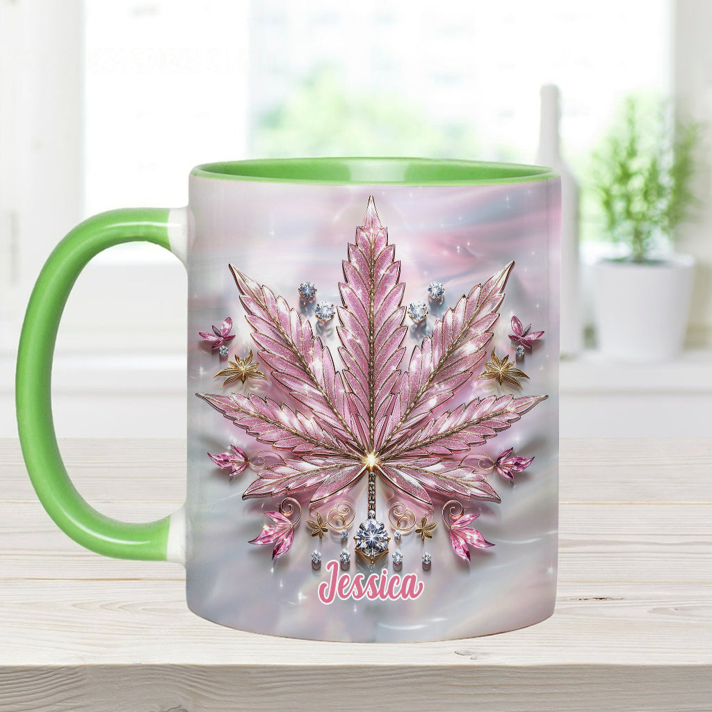 Pink Cannabis - Personalisierter Becher mit Cannabis-Akzent