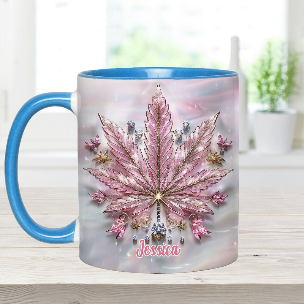 Pink Cannabis - Personalisierter Becher mit Cannabis-Akzent