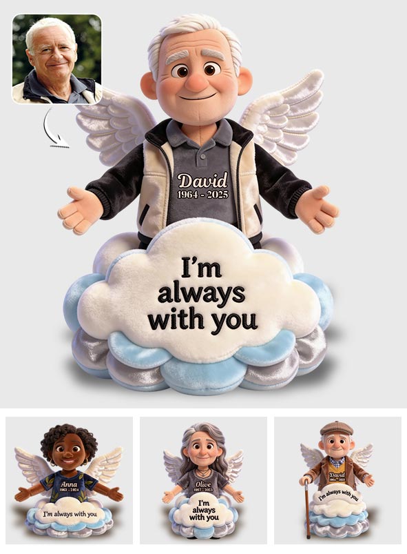 Ich bin immer bei dir – Personalisiertes Gedenkkissen aus Kunstfell