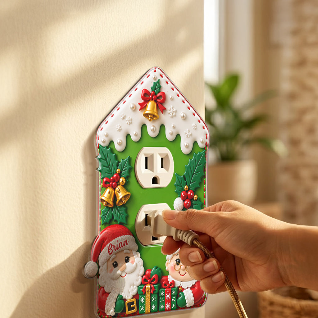 Santa & Mrs. Claus - Personalisierte Lichtschalter/Steckdosenabdeckung für Paare
