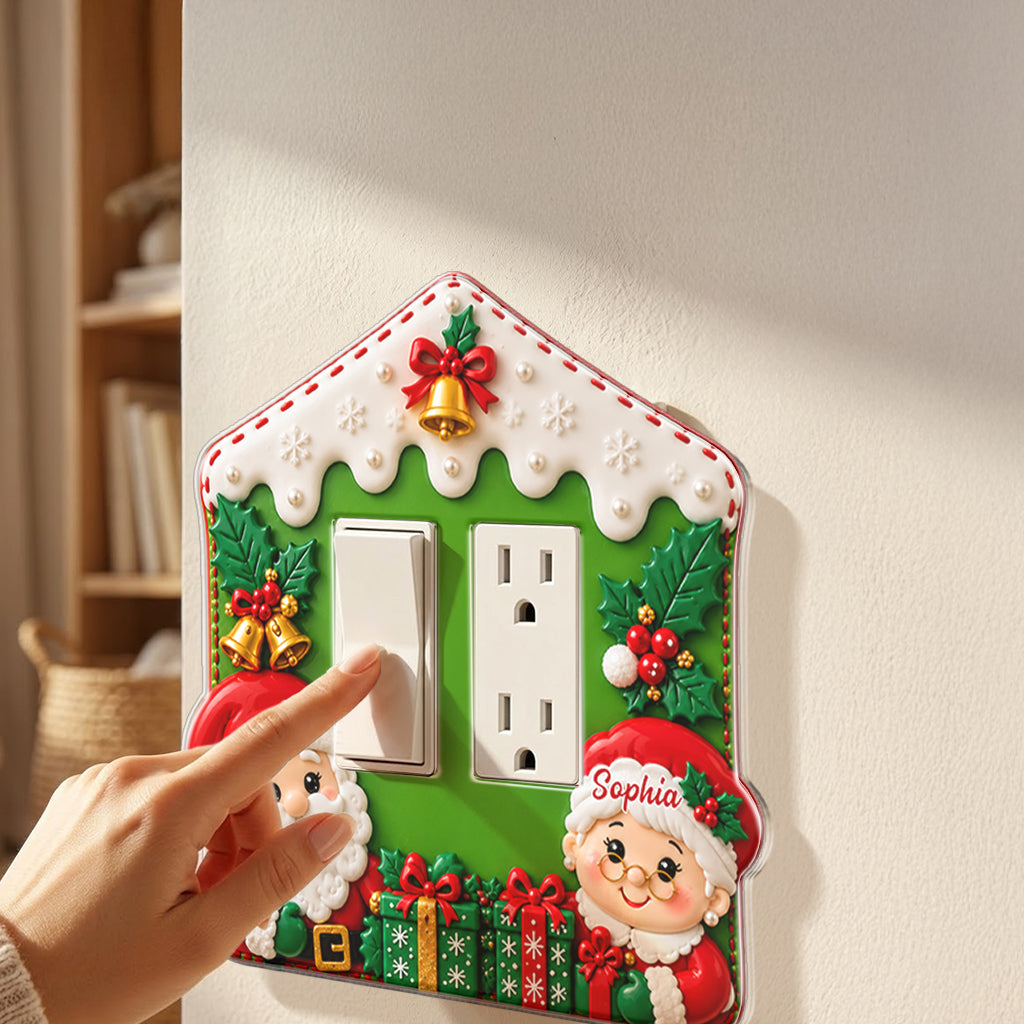 Santa & Mrs. Claus - Personalisierte Lichtschalter/Steckdosenabdeckung für Paare