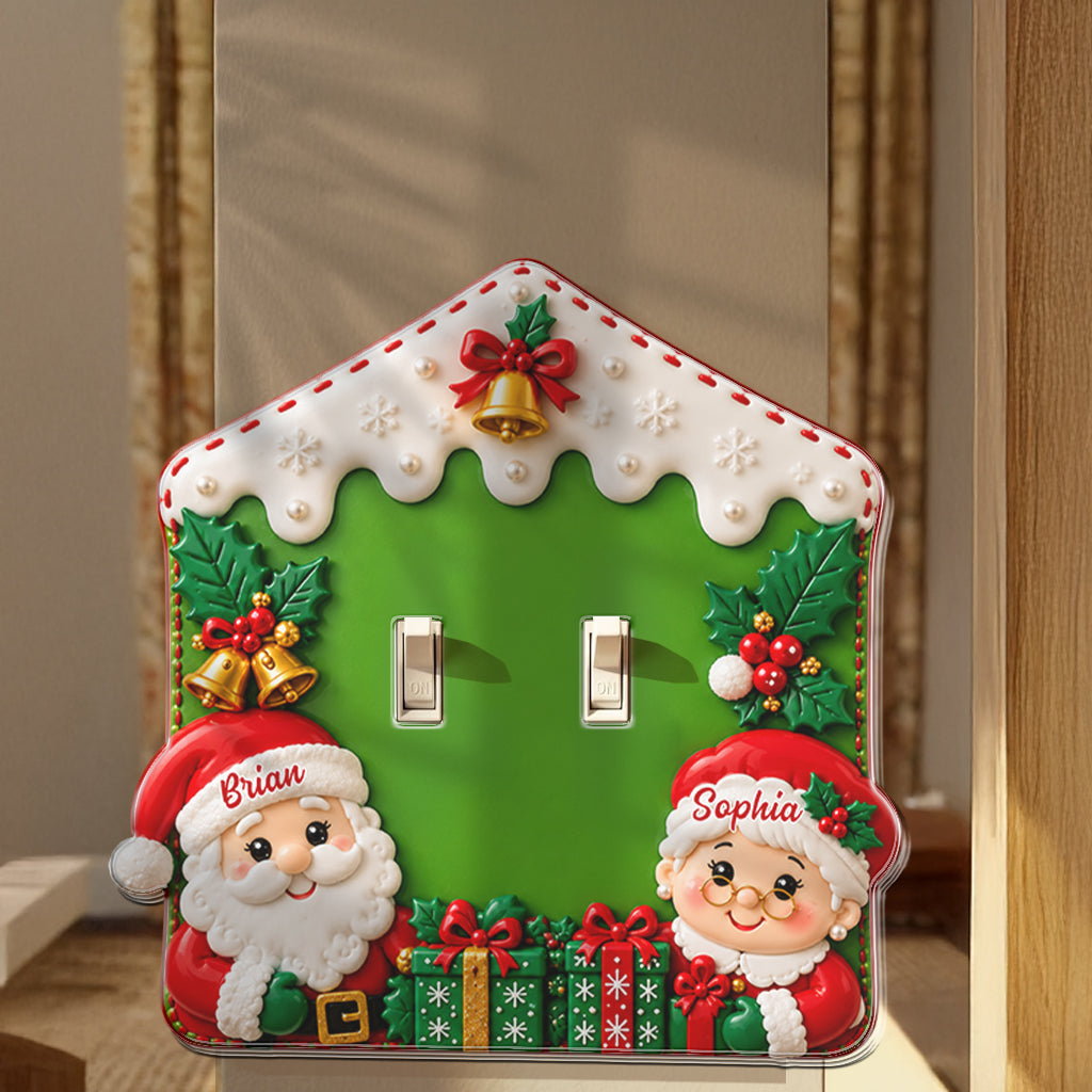 Santa & Mrs. Claus - Personalisierte Lichtschalter/Steckdosenabdeckung für Paare