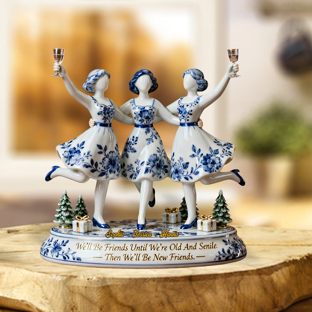 Wir werden Freunde sein – Personalisierte Acrylplakette in individueller Form für beste Freundinnen