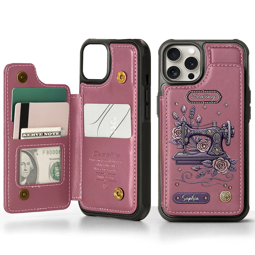 Love Sewing - Personalized Sewing Wallet Phone Case
