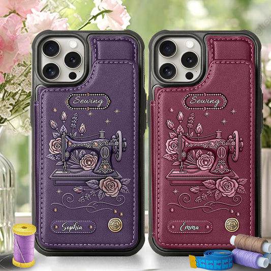 Love Sewing - Personalized Sewing Wallet Phone Case