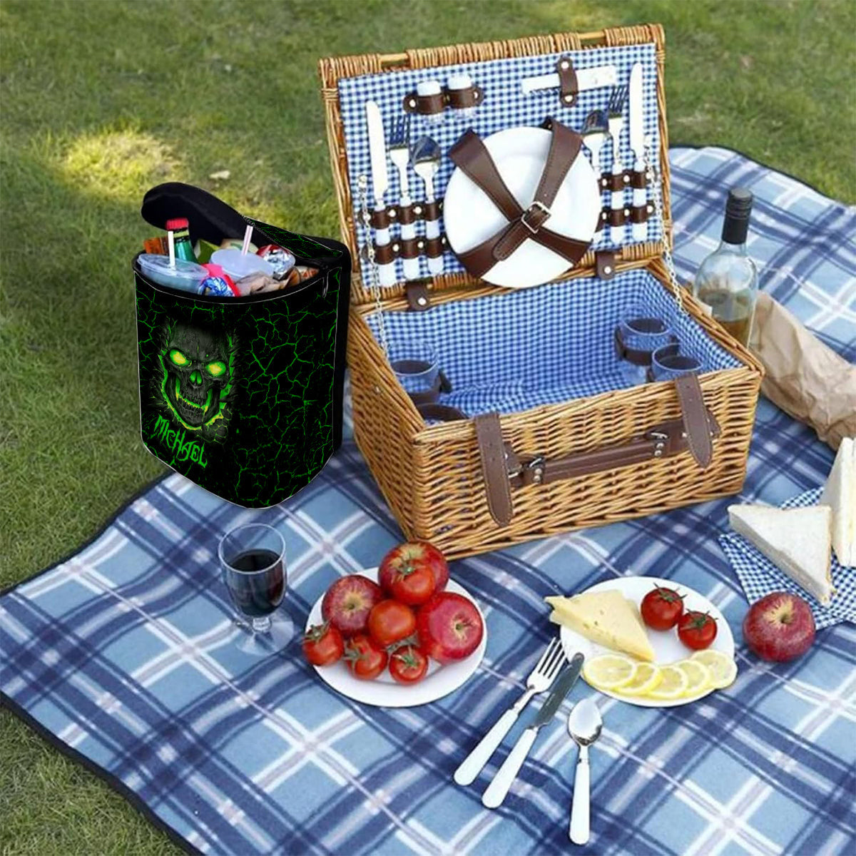 F Around And Find Out - Personalized Skull Portable Car Trash Can/ Organizer