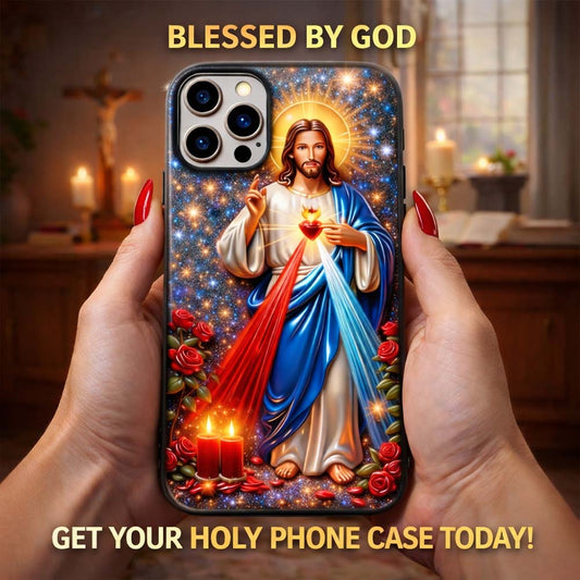 Sacred Heart of Jesus - Personalized Christian Full Print Phone Case