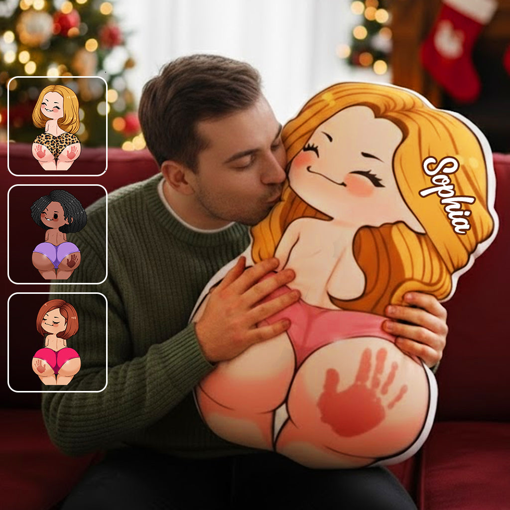 Lustige Chibi-Kunst für Paare – personalisiertes Kissen in Pärchenform