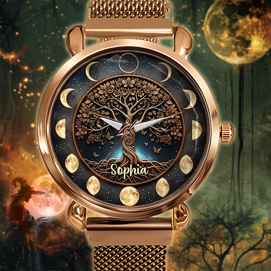 Moon Phase - Personalized Witch Women Hand Watch