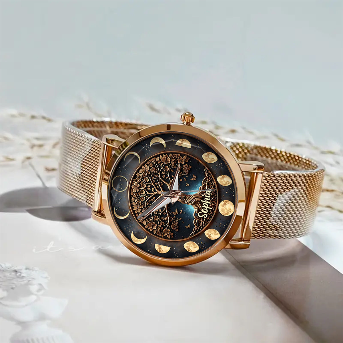 Mondphase - Personalisierte Hexen-Damenhanduhr