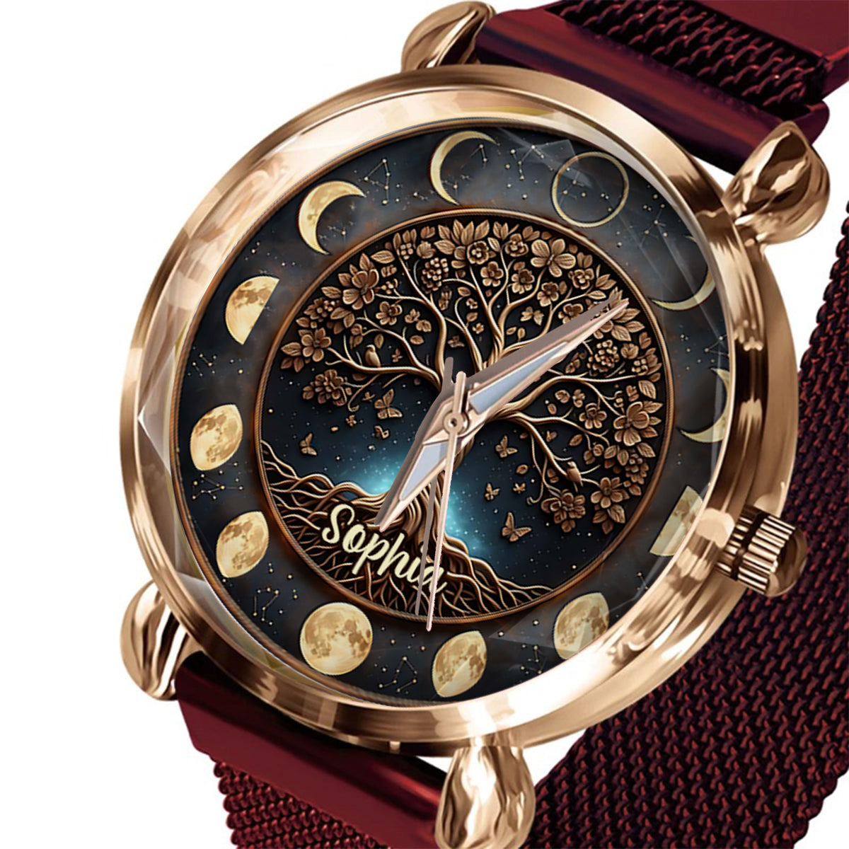 Mondphase - Personalisierte Hexen-Damenhanduhr