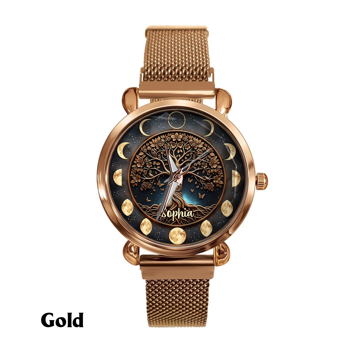 Mondphase - Personalisierte Hexen-Damenhanduhr