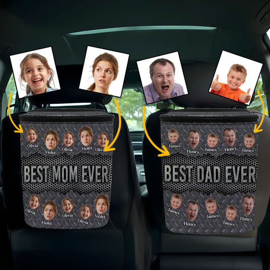 Best Dad Ever - Personalized Father Portable Car Trash Can/ Organizer