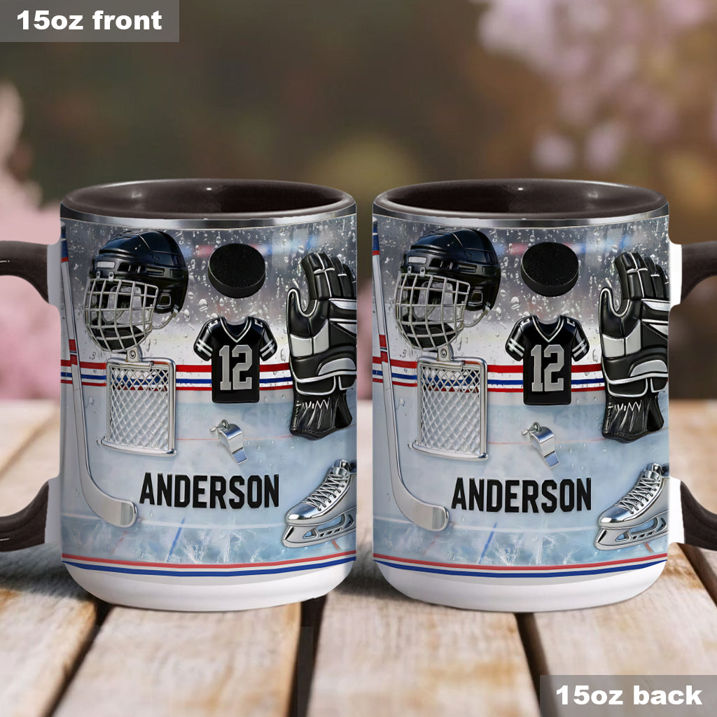 Love Ice Hockey - Personalized Hockey Accent Mug & Coaster