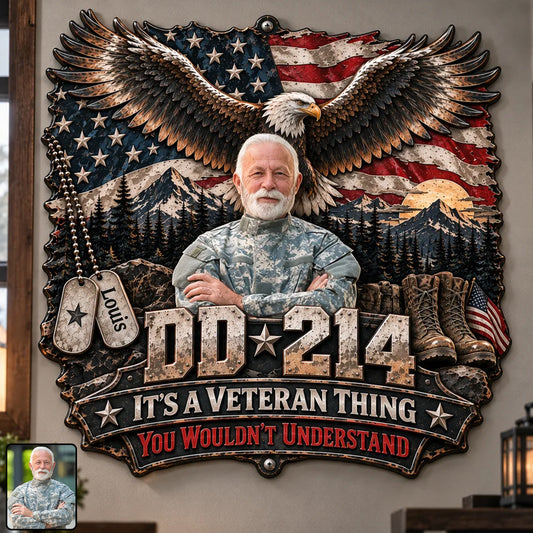 Geschenk für Veteranen - Personalisierte 3D-gedruckte Metalltafel
