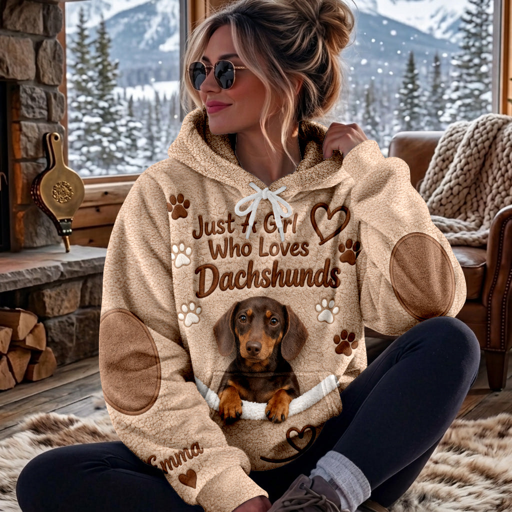 Ein Mädchen, das Hunde liebt - Personalisierter Hundepullover aus Fleece
