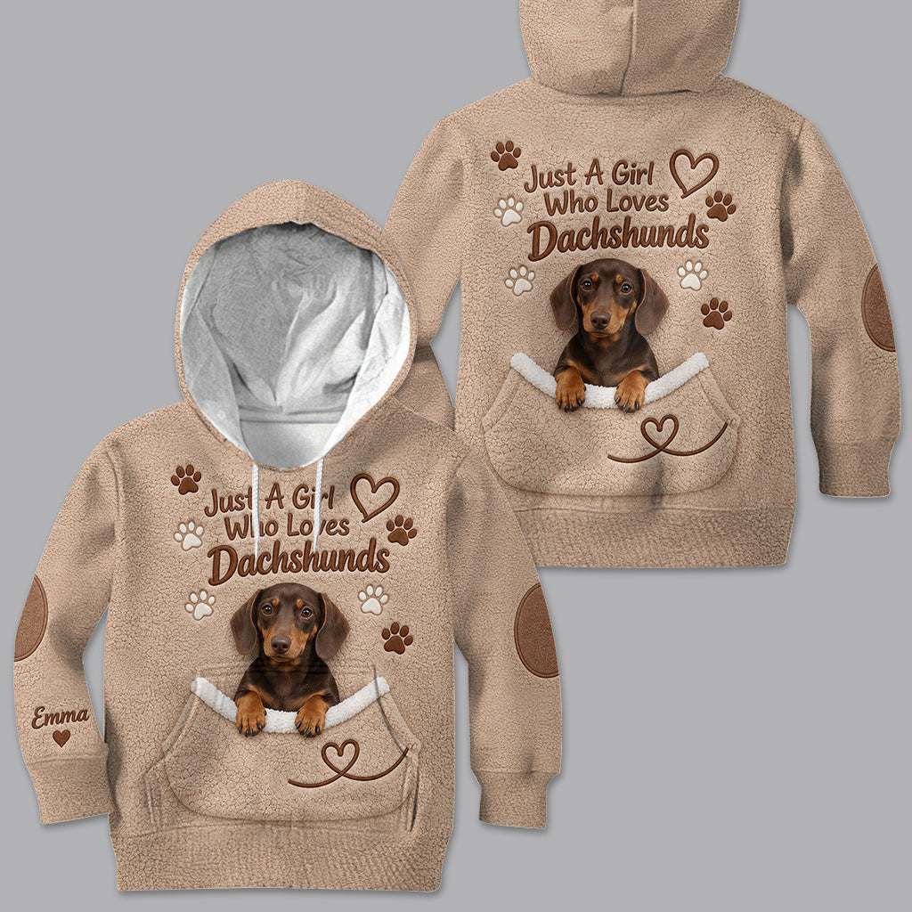 Ein Mädchen, das Hunde liebt - Personalisierter Hundepullover aus Fleece