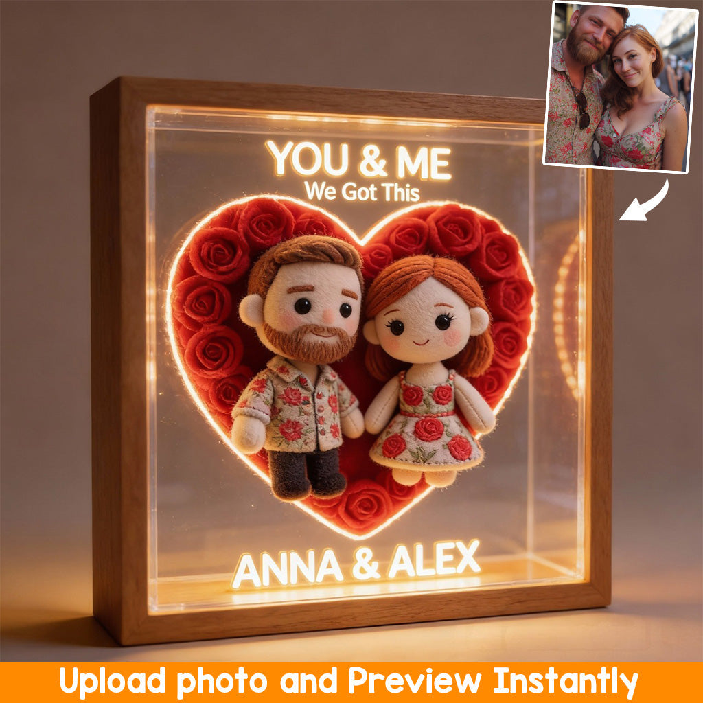 Best Valentine Gift For Her/ Him - Personalized Couple Wooden Frame LED Light