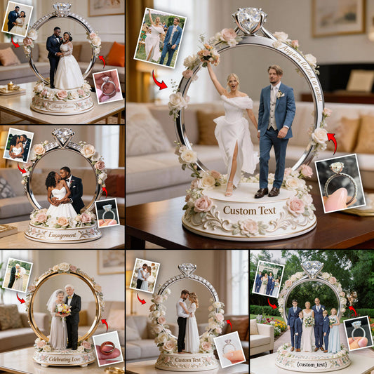 Hochzeitsgeschenk, Jahrestag des Ehepaares – personalisierte Acrylplakette in individueller Form für Paare