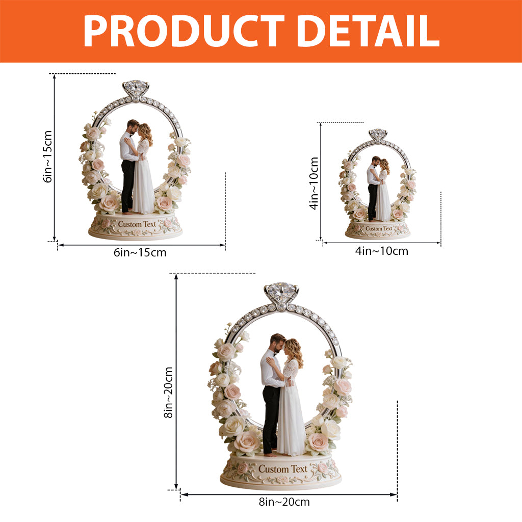 Hochzeitsgeschenk, Jahrestag des Ehepaares – personalisierte Acrylplakette in individueller Form für Paare