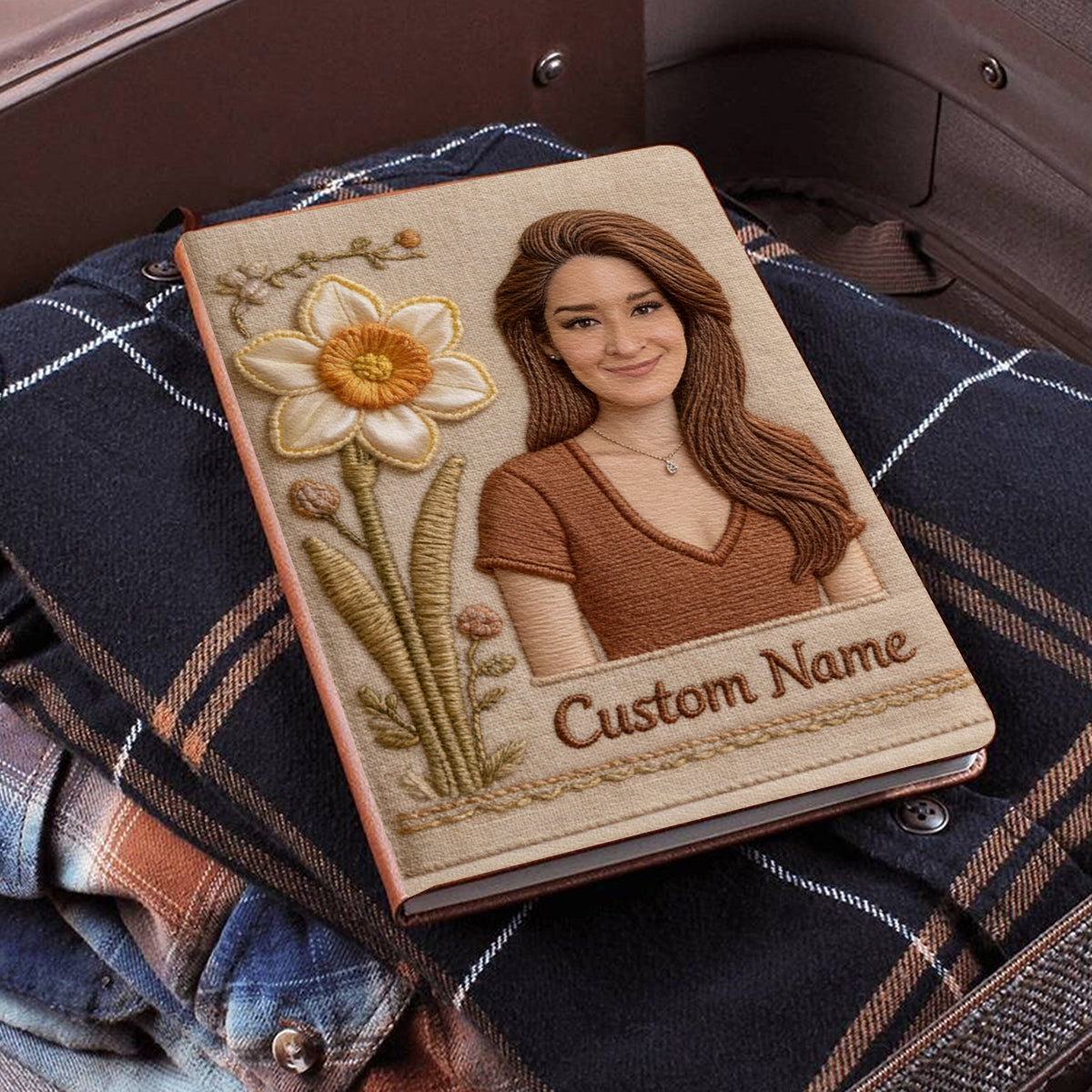 The Her Story Gift Set  - Personalized Bookshelf Lamp & Journal & Keychain With Charm