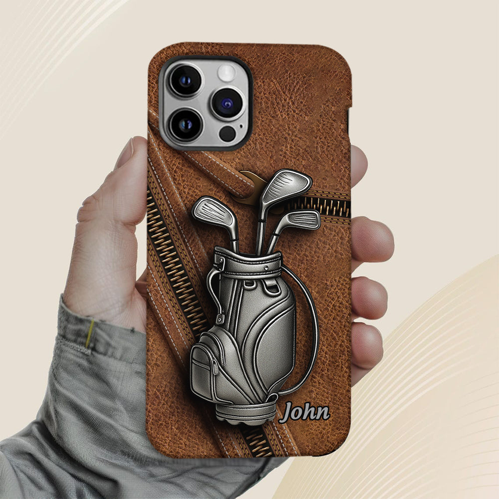 Golf ist ein schöner Spaziergang – personalisierte Handyhülle mit Golf-Vollbild