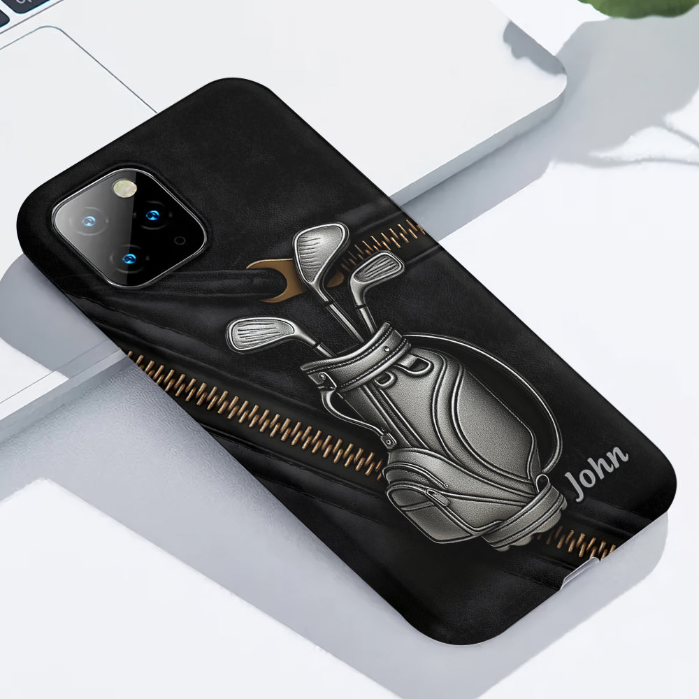 Golf ist ein schöner Spaziergang – personalisierte Handyhülle mit Golf-Vollbild