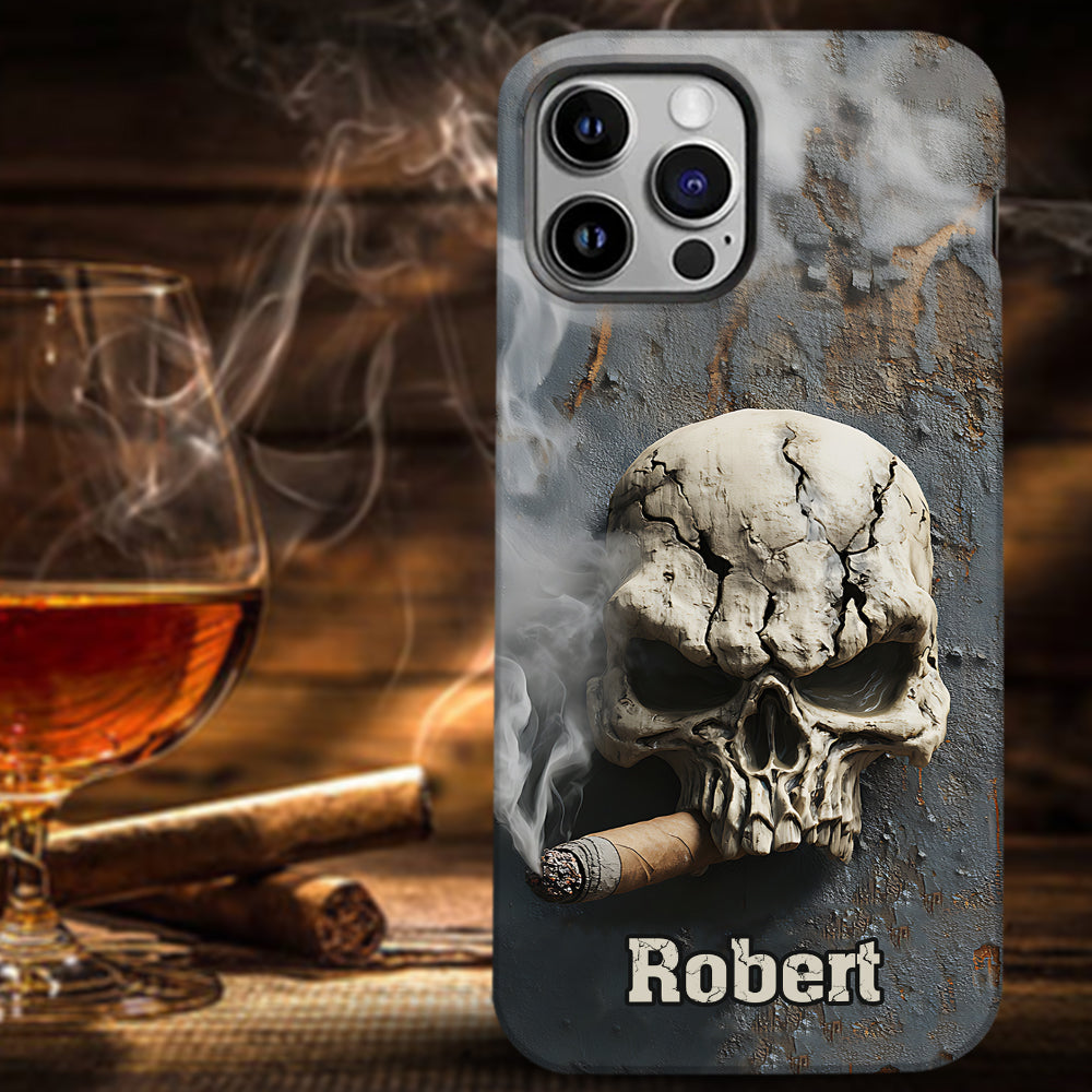 Skull Cigar - Personalized Skull Full Print Phone Case