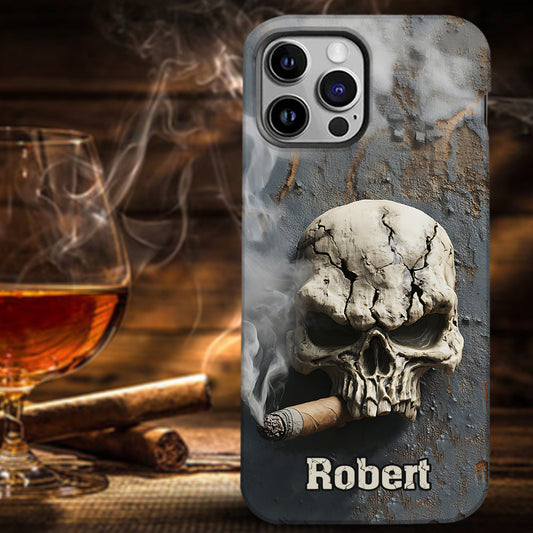 Skull Cigar - Personalized Skull Full Print Phone Case