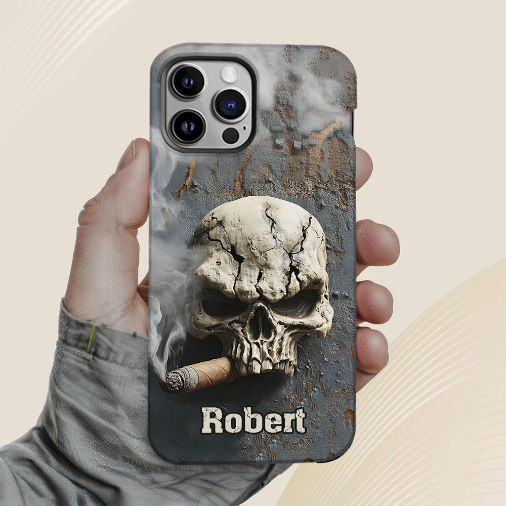Skull Cigar - Personalized Skull Full Print Phone Case