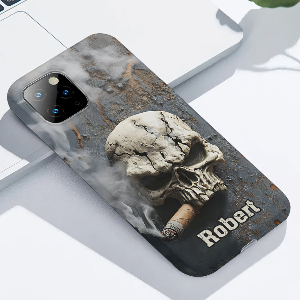 Skull Cigar - Personalized Skull Full Print Phone Case