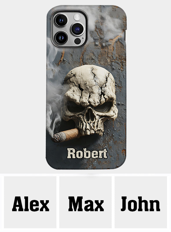 Skull Cigar - Personalized Skull Full Print Phone Case