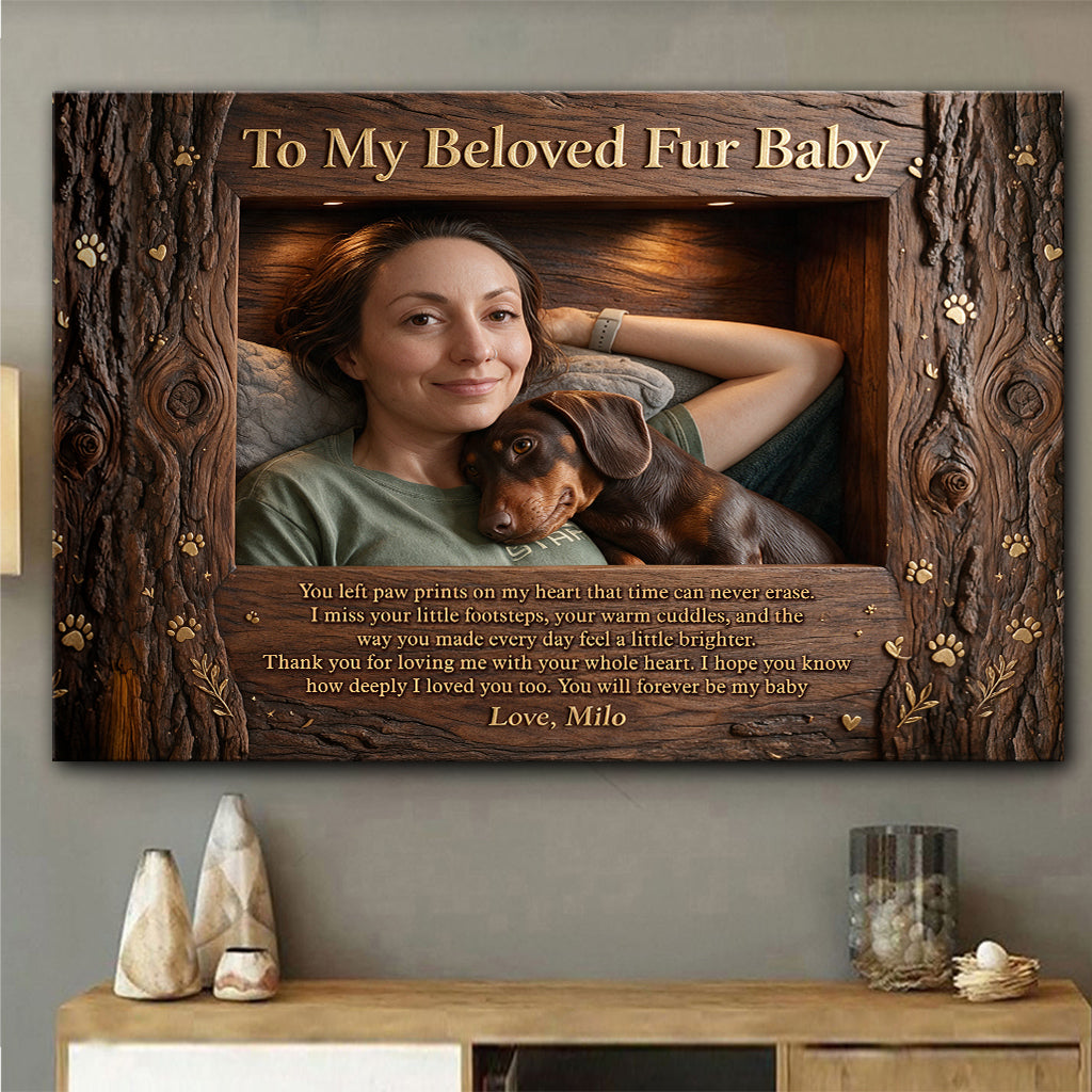 To My Fur Baby - Personalized Dog Canvas And Poster