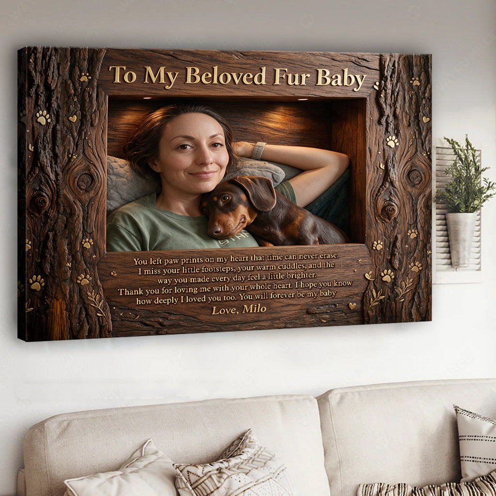 To My Fur Baby - Personalized Dog Canvas And Poster