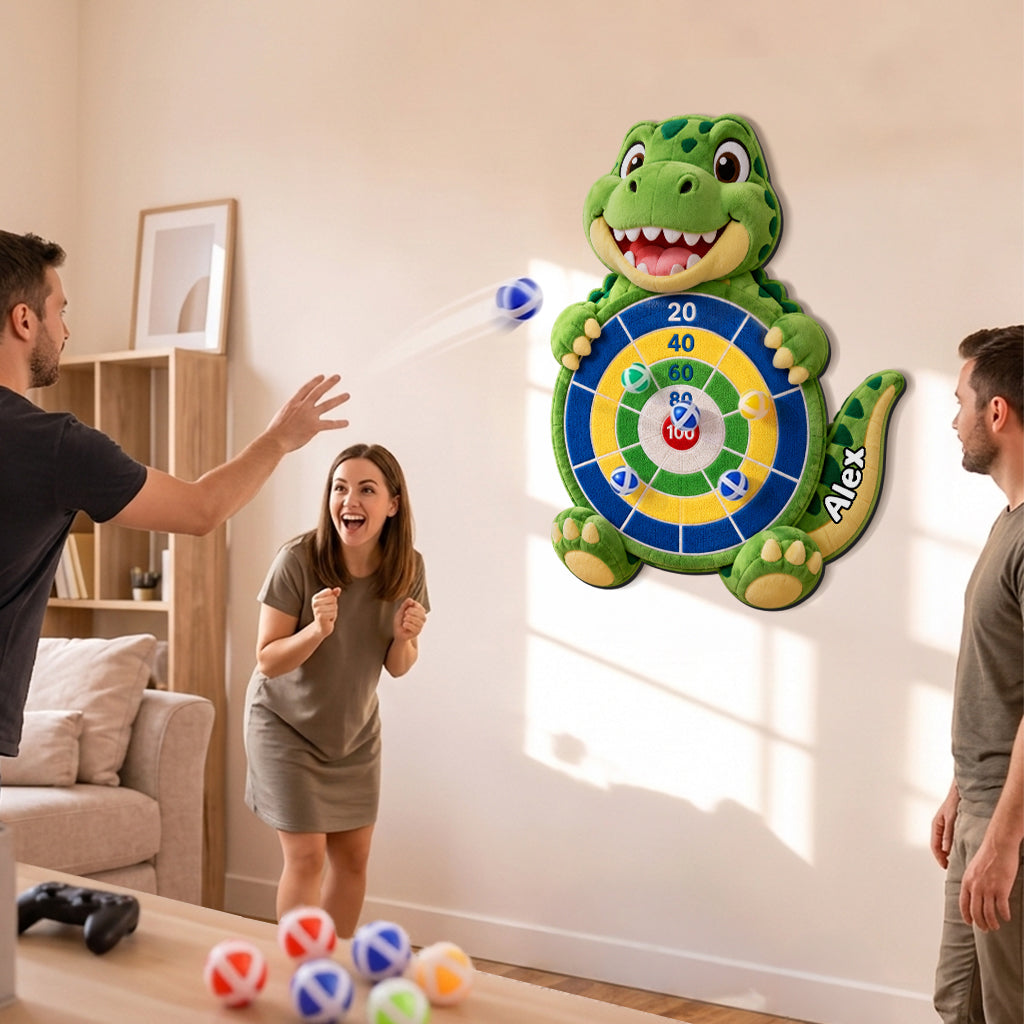 Ready, Aim, Giggle! - Personalized Kid Sticky Ball Dart Board Set
