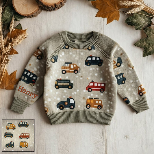 Love Cars - Personalized Kid Ugly Sweater