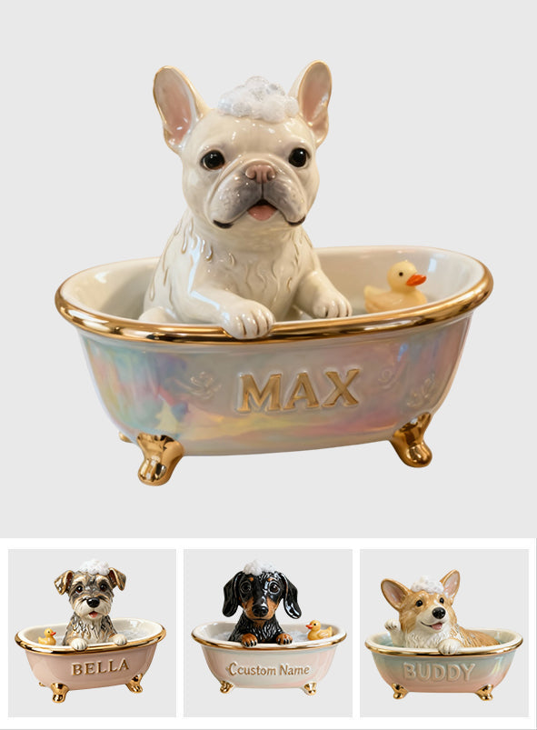 Wunderschöne Badezimmerdekoration für Hunde- und Katzenliebhaber – personalisierte Acrylplakette in Hundeform