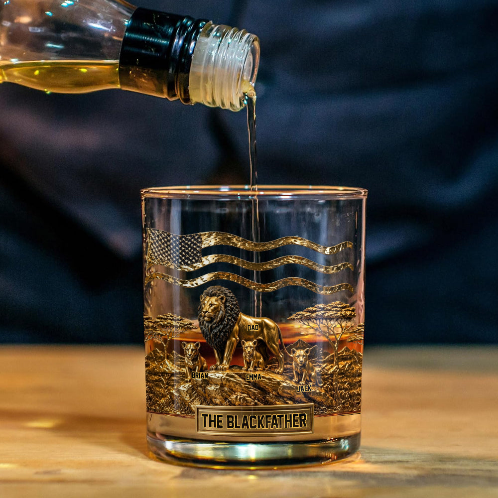 Der Schwarze Löwe Papa - Personalisierbares Whiskey Dekanter Set
