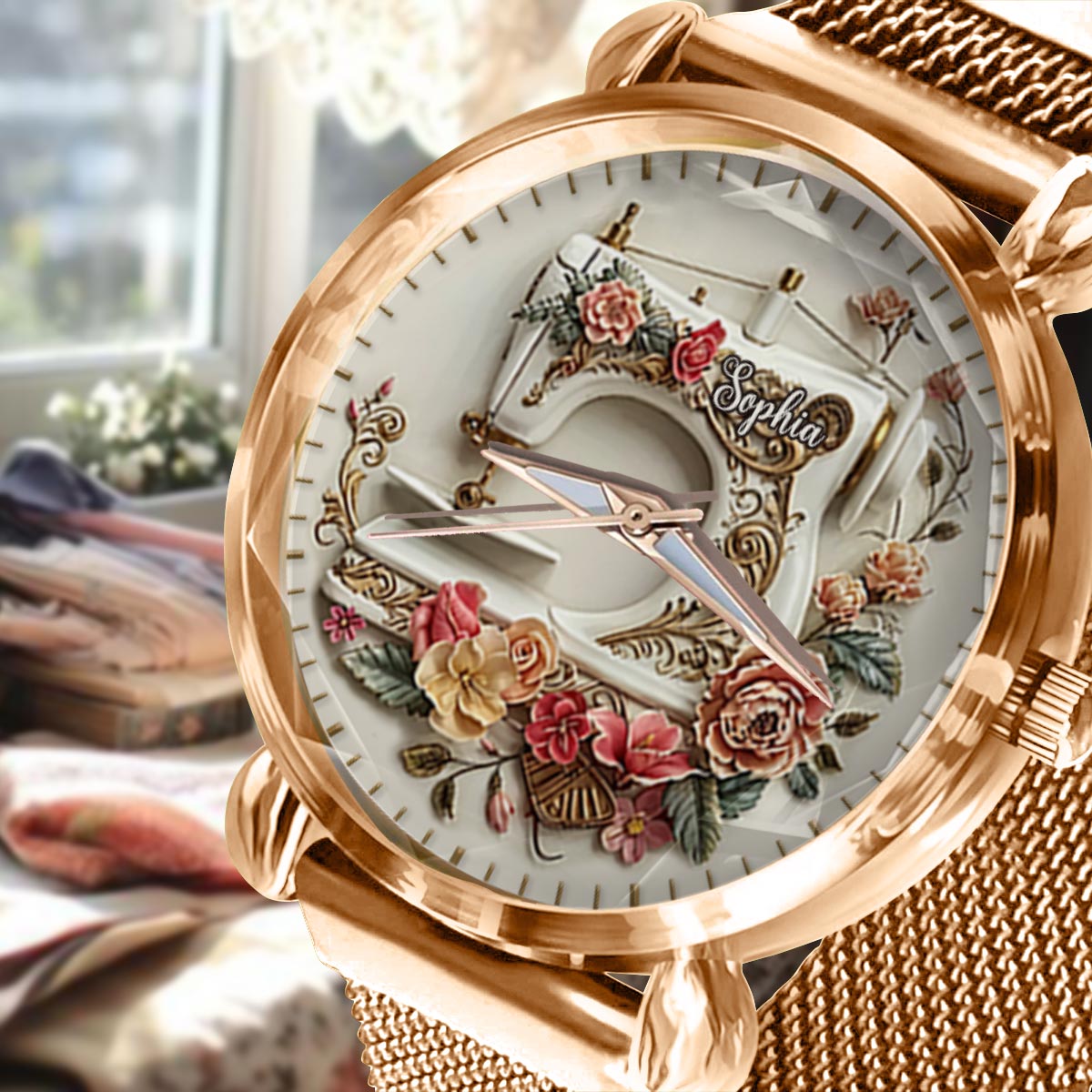 Beautiful Sewing Machine - Personalized Sewing Women Hand Watch